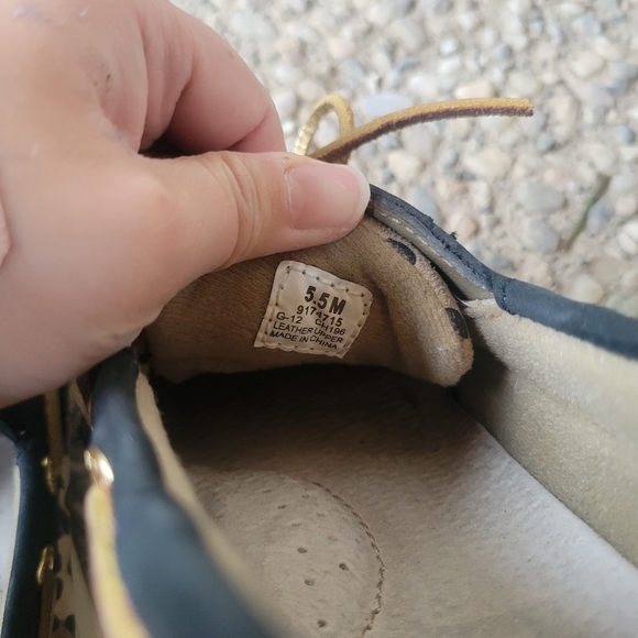 Sperry Black and Cheetah Print Top-Siders with Gold Laces - Picture 10 of 11